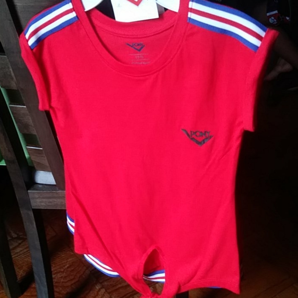 Pony 2 piece red outfits for girls size 7 new with tie tag